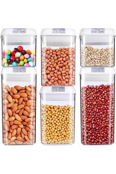 Generic Food Storage Containers, 7 Pieces BPA Free Plastic Cereal Containers ...