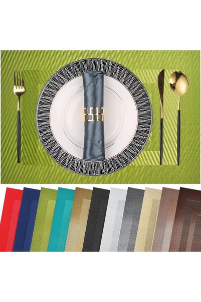 Generic Placemats Set of 12 Washable Durable Place Mats Vinyl Heat Resistant ...