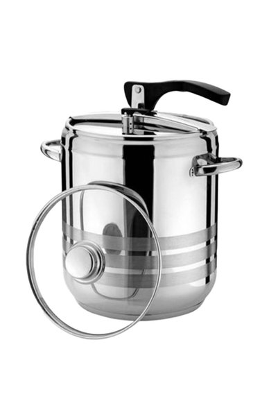 GRÜNBERG Set 2 x Oala sub Presiune, cu Capac din Sticla, 9 l, Grunberg