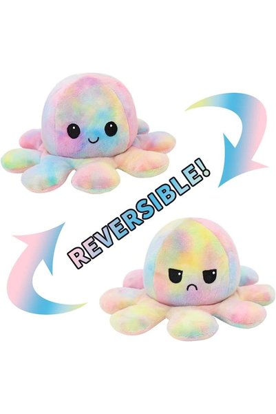 Generic Playmate Double-Sided Flip Octopus Doll Soft Reversible Stuffed Anima...