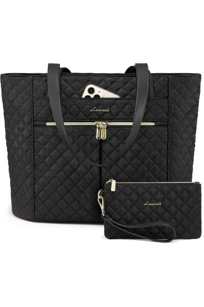 LOVEVOOK Laptop Bag for Women 15.6 inch,Diamond Quilted Work Tote Bags Womens...
