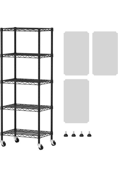 Generic 5 Shelves Storage Shelf Wire Closet Bathroom Organizers Metal Pantry ...