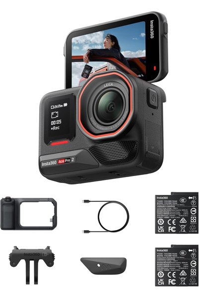 Generic حزمة Ace Pro 2 Xplorer Pro - كاميرا أكشن بدقة 8K مع عدسة لايكا