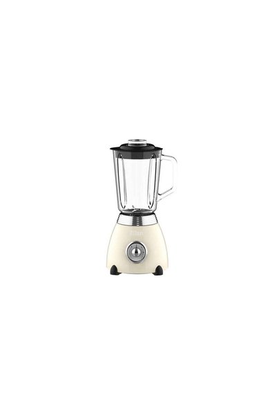 FOXMAG24 Ρετρό Μπλέντερ, 1.5L, 500W, ατσάλινες λεπίδες, κρεμ, 2 ταχύτητες, πα...