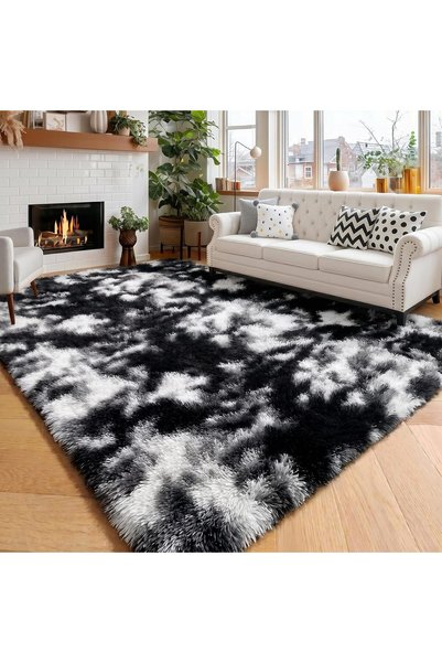 Generic Black White Grey Cool Area Rug 4x6 for Boys Bedroom Living Room