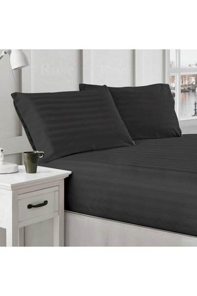 Generic Luxurious Hotel Stripe Fitted Sheet with Deep Pockets and Pillow Case...