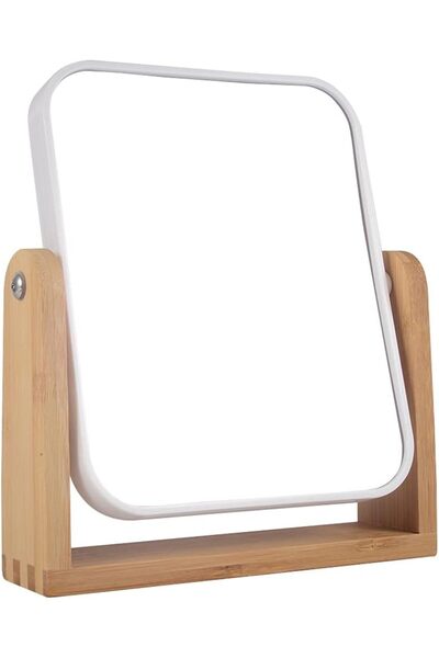 Generic LOTIKO Makeup Mirror with Natural Bamboo Stand, 1X/3X Magnification D...