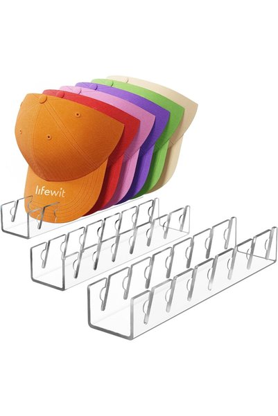 Generic 3 Pieces Cap Holder, Plastic Cap Holder Holds 21 Hats, Clear