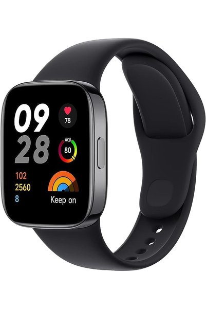 Generic ساعة ريدمي الذكية 3 باللون الأسود - شاشة لمس AMOLED مقاس 1.75 بوصة، م...