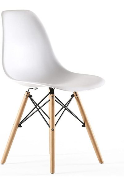 Generic Modern Mid-Century Modern Dining Chair, Eames Style, Ergonomic, White...