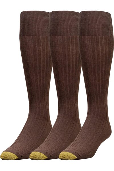 Generic GOLDTOE Men's Canterbury Over-the-Calf Dress Socks, 3-Pairs