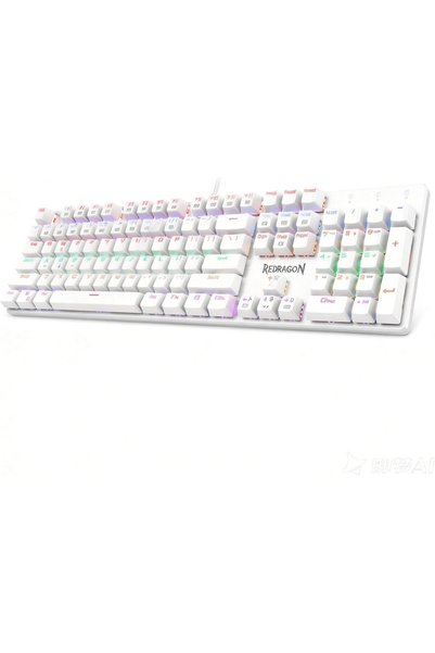 Generic لوحة مفاتيح طبية 60% دراغونبورن وايت K630W - مفاتيح حمراء