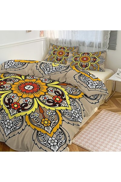 Generic طقم غطاء لحاف عصري بوهيمي مصقول من 3 قطع، أغطية سرير منزلية دافئة وناعمة
