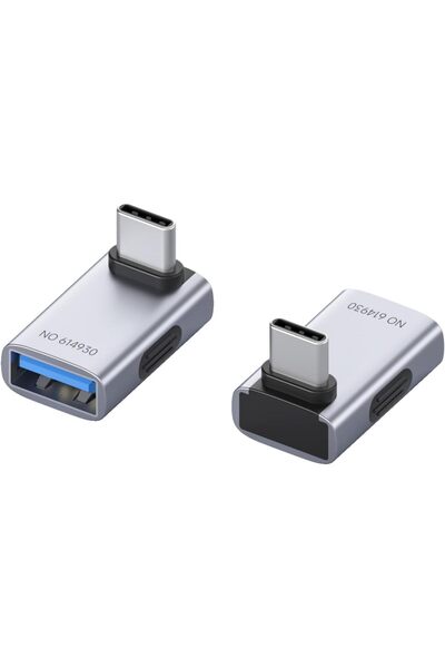 Generic USB C OTG Adapter 2 Pack, 10Gbps 60W 90 DegreeType-C Male to USB-A Fe...