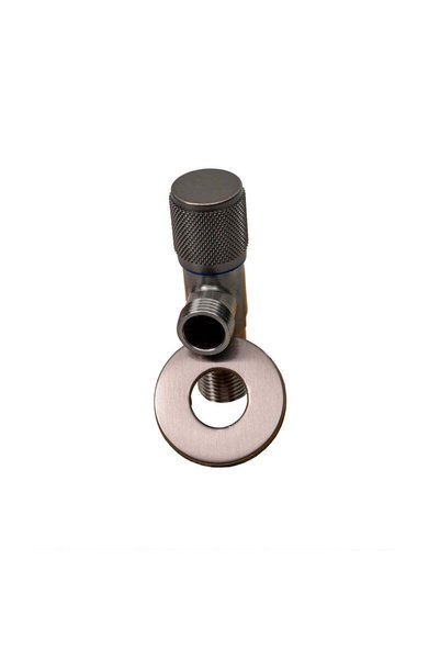 FOXMAG24 1/2" Angle Valve, Ceramic Cartridge, Black, Metal Handle