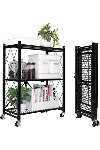 Generic KH Folding Storage Shelf Metal Rack Foldable Shelving Unit Multi Func...