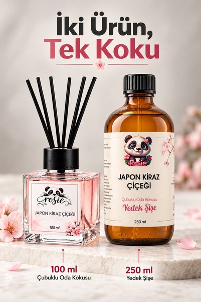Rosie Japon Kiraz Çiçeği Çubuklu Oda Kokusu 100 ml ve Yedek 250 ml