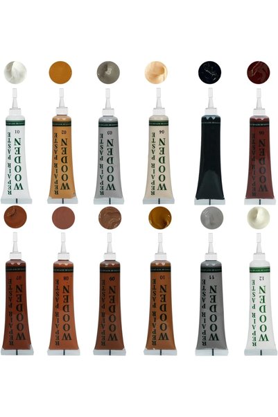 Generic Wood Furniture Repair Kit, 12 Color Touch Up Filler with Scraper, Pro...