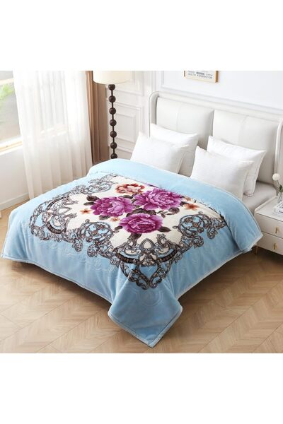 Generic Korean Mink Fleece Blanket Queen Size 75" x 87", 4.9 Pounds - 2 Ply R...