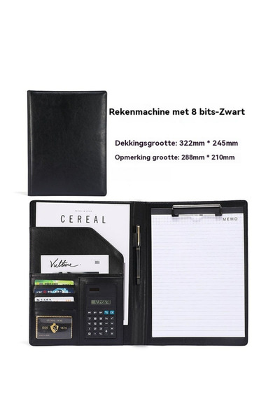 Generic Brand A4 Black Conference Folder with Calculator Notepad and Pen 245 ...