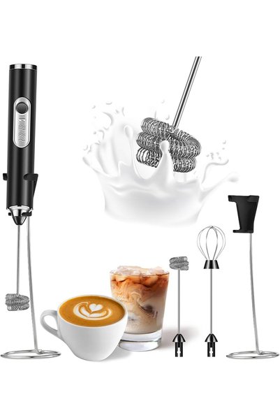 Generic Milk Frother Coffee Milk Frother USB Rechargeable Handheld Milk Froth...