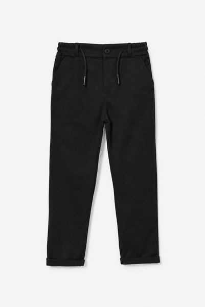 CansınMini Black Boys' Double-Legged Elastic Waistband Flared Pants 25068