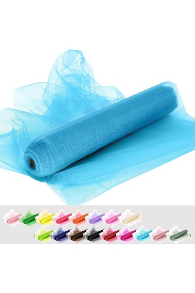 Generic Tulle Fabric Rolls 54 Inch 10 Yards Tulle Ribbon Spool Bolt, Turquois...