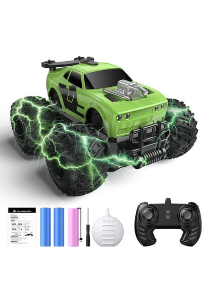 Generic Monster Truck Toys,Car Toys for Boys,Green RC Stunt Car with Spray, 3...