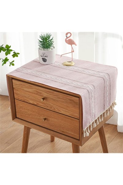 Generic Bedside Table Tassel Cover Cloth Farmhouse Coffee Dresser Runner Top ...