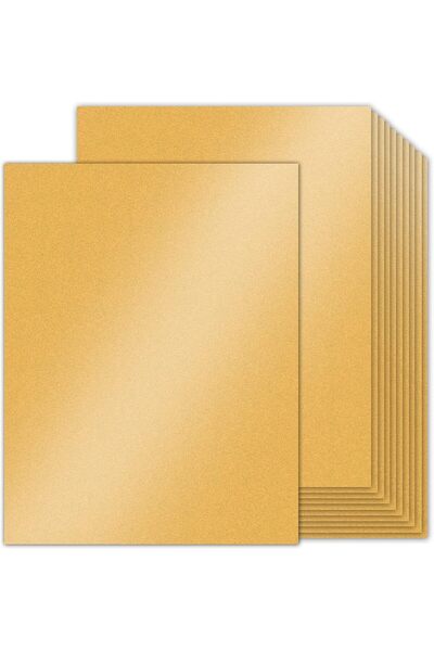 Generic 100 Sheets Gold Shimmer Cardstock 8.5 x 11 Metallic Paper, 80lb Card ...