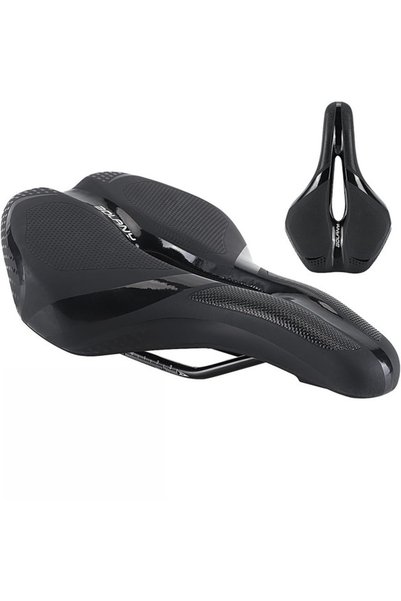 Generic Brand Black PU Breathable Gel Bicycle Saddle for Mountain Bikes 25 x ...