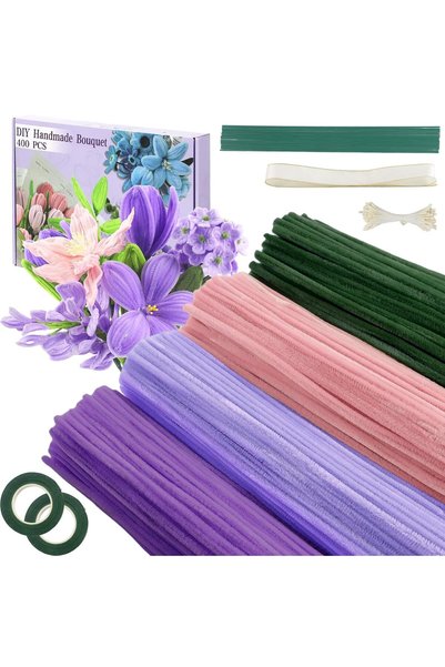 Generic 400 Pcs Pipe Cleaners Craft,4 Assorted Colors Pipe Cleaners Bulk, Che...