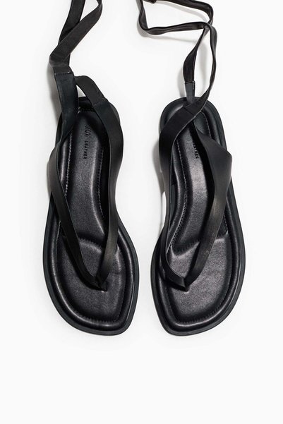 H&M Tie-detail leather sandals