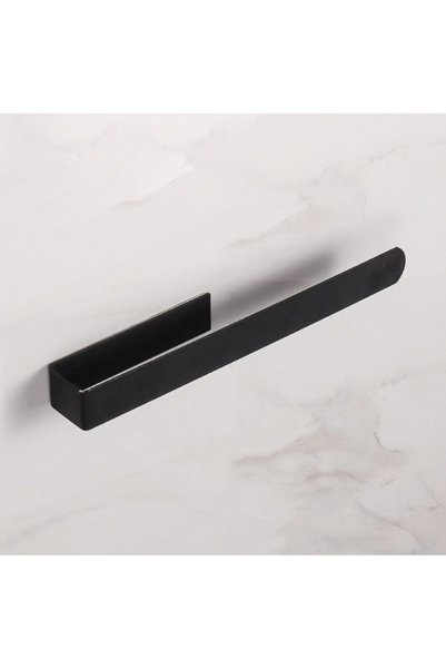 Generic Brand Suport de prosoape pentru baie din oțel inoxidabil negru 37 cm