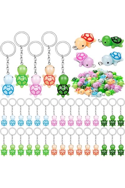 Generic 35 Pcs Turtle Keychains, Mini Multicolor Sea Turtle Keychain Bulk, Cu...