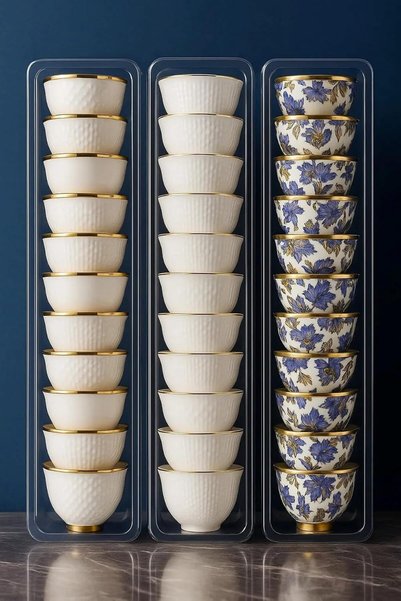 Generic Clear Cup and Spoon Organizer, Set