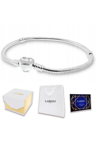 Larezo Brățară Argint 925, Modulară Charms Șarpe, Argintiu, Pentru Damă, Mode...