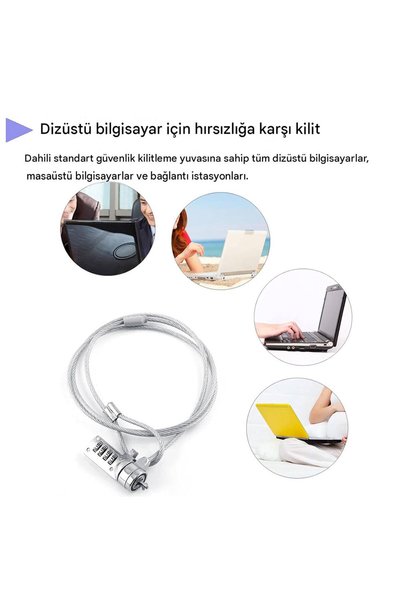 KEEPRO Encrypted Laptop Lock, 4-Digit Password Security Lock, 1.2m Cable.