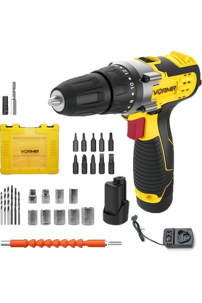 Generic VORMIR VR CD12-45 Cordless Drill Driver, 2 Batteries,12V, 0-400/0-145...