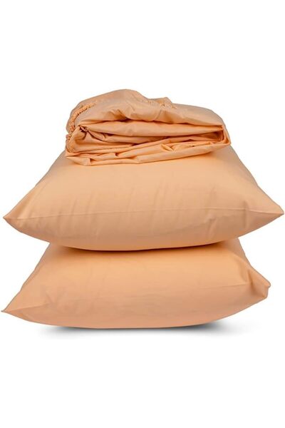 Generic مفرش سرير من الكتان والقطن من هوم أوف لينين، بلون خوخي، مقاس 120 * 20...
