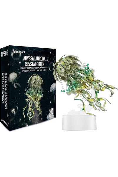 Generic 3D Metal Puzzles Crystal Green Jellyfish Metal Model Kits for Adult B...