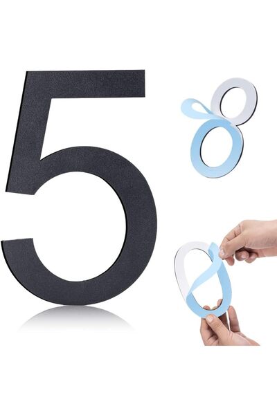Generic 6 Inch Self-adhesive House Numbers,Stainless Steel House Number for O...