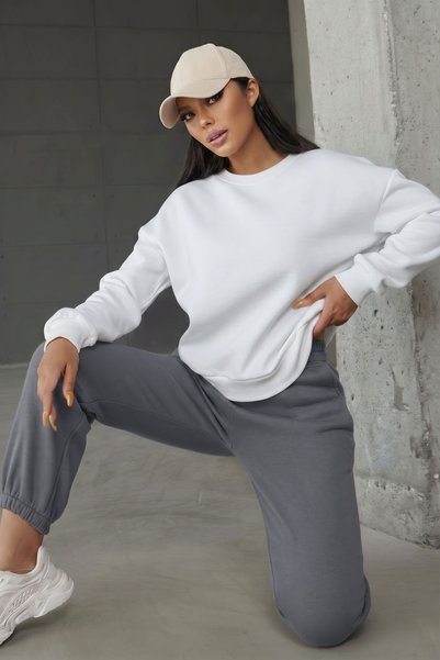 NO 601 Women's Crew Neck Sweat 3 Thread Tracksuit Set