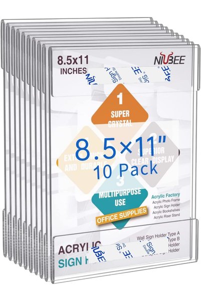 Generic 8.5x11 inch Wall Mount Acrylic Sign Holder with Double Sided Adhesive...