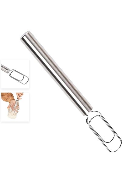 Generic 2025 Danish Dough Whisk for Sourdough Starter - Reaching Bottom of Ja...