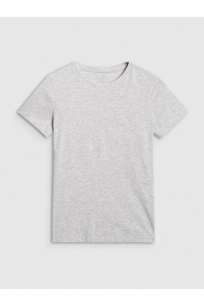 4F Tricou de damă slim fit, gri melanj rece, mărimea L