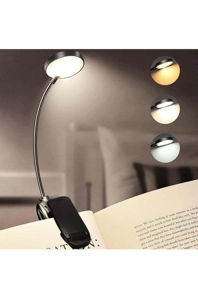 NECOMI مصباح قراءة مع مشبك، 12 مصباح LED، 3 درجات حرارة للون، مصابيح قراءة خف...