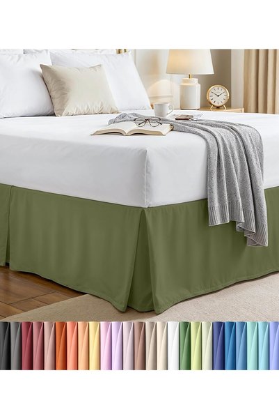 Generic Queen Size Pleated Bed Skirt, Hides Under-Bed Storage 16 Inch Drop, O...