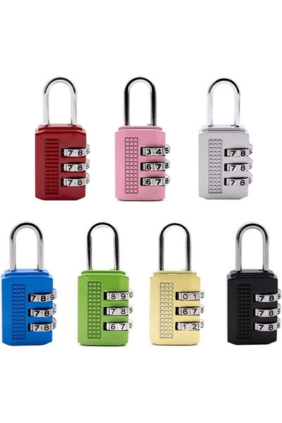 Generic Combination Lock, Travel Bag Lock, 7 Pack, 3 Digit Combination Padloc...