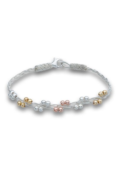 BlackCraft Silver Double-Braided Women's Bracelet